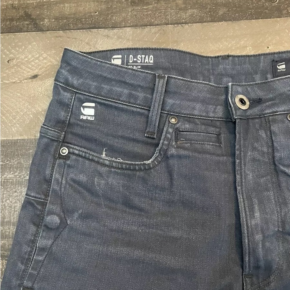 G-Star D-Staq Jeans Men's Size 29x30 RAW 3D Slim Vintage Beryl Black Denim